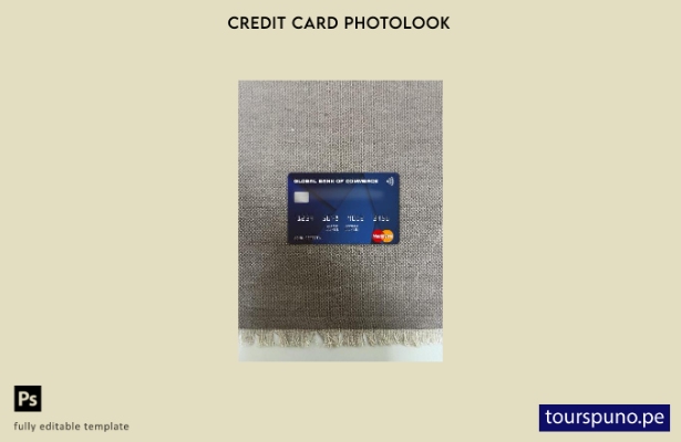 listo para imprimir Plantilla frontal de aspecto fotográfico de Mastercard del G